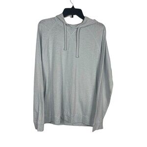 Vince Unisex Sweater L Light Blue Hoodie Pullover Slub Soft Cotton Athleisure